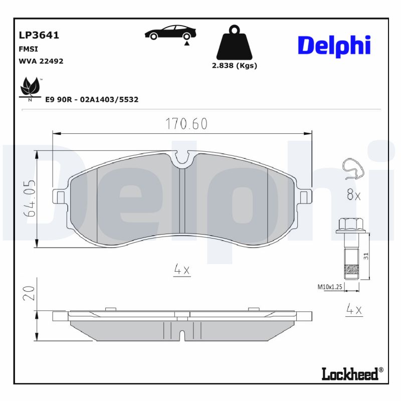 Remblokset Delphi Diesel LP3641