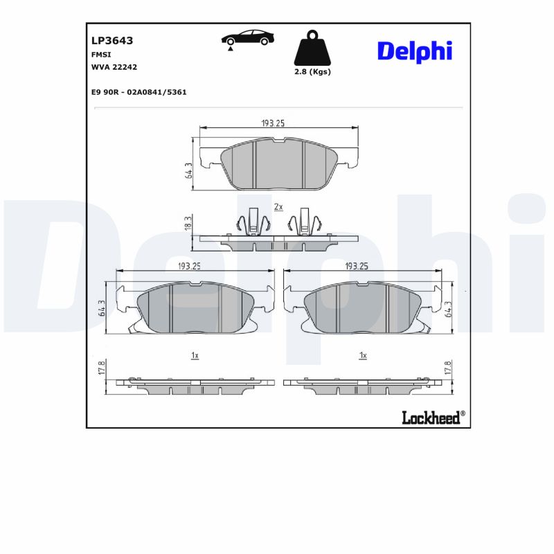 Remblokset Delphi Diesel LP3643