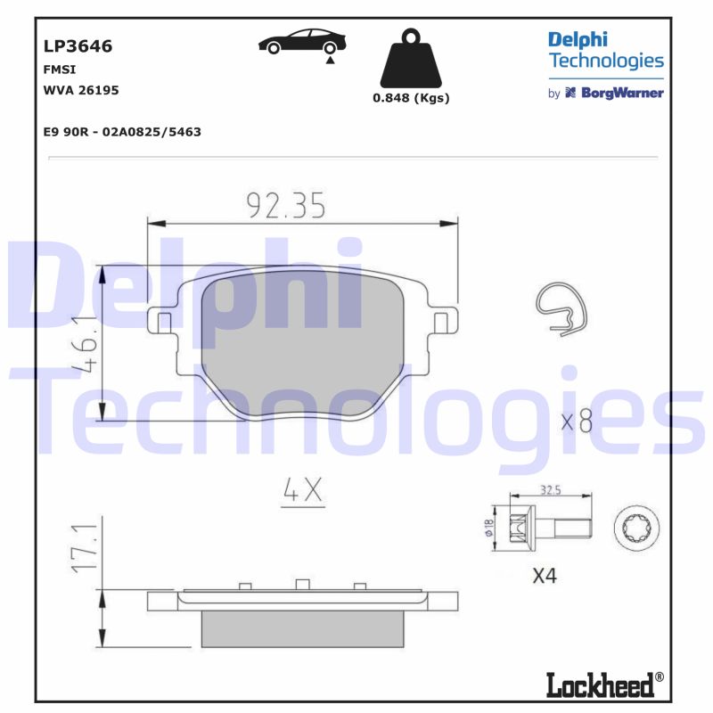 Remblokset Delphi Diesel LP3646