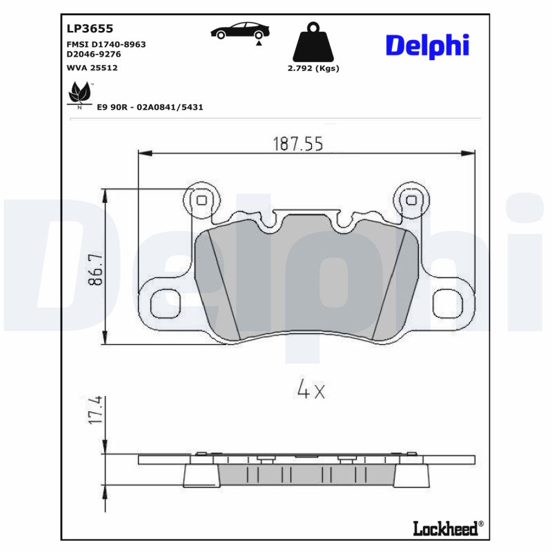 Remblokset Delphi Diesel LP3655