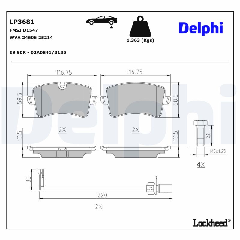 Remblokset Delphi Diesel LP3681