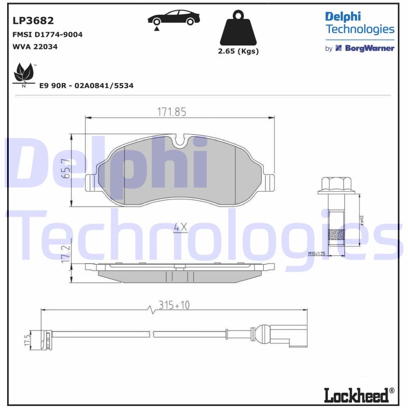 Remblokset Delphi Diesel LP3682