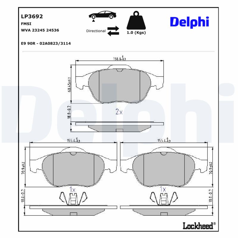 Remblokset Delphi Diesel LP3692