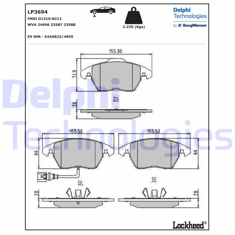 Remblokset Delphi Diesel LP3694