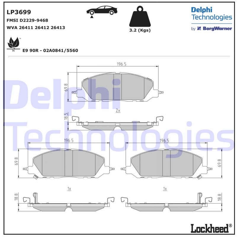 Remblokset Delphi Diesel LP3699