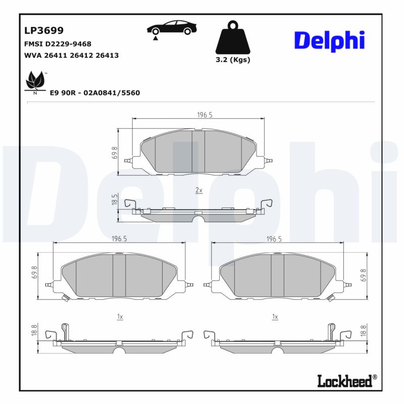 Remblokset Delphi Diesel LP3699