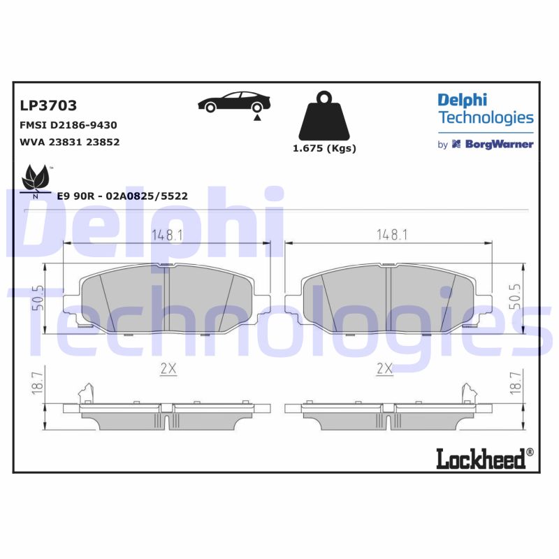 Remblokset Delphi Diesel LP3703