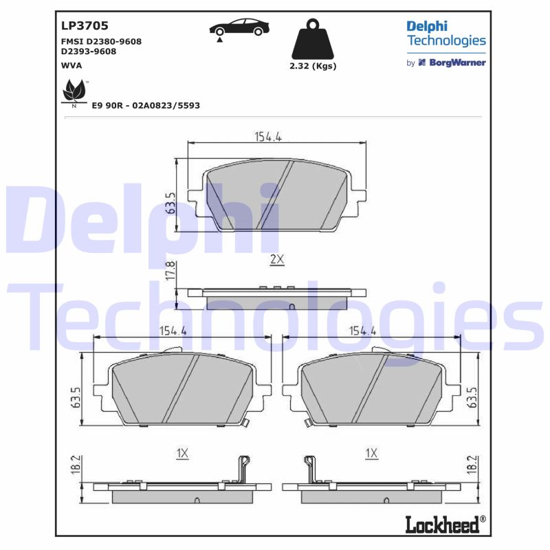 Remblokset Delphi Diesel LP3705