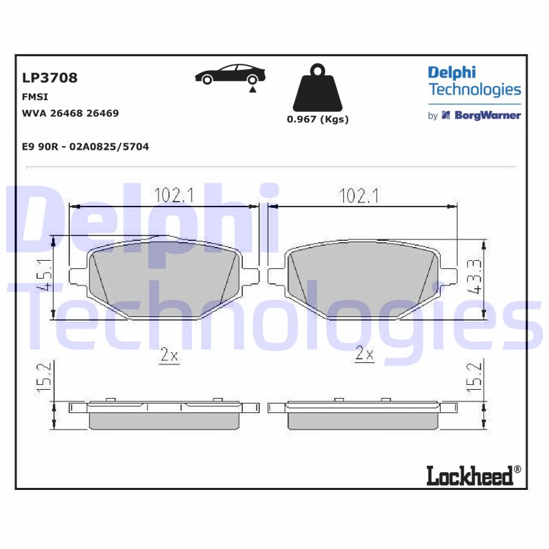 Remblokset Delphi Diesel LP3708