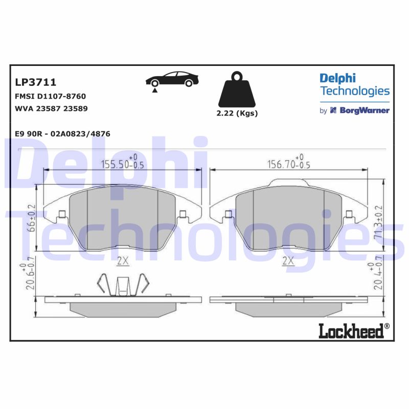 Remblokset Delphi Diesel LP3711