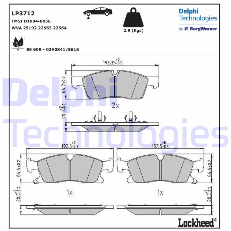 Remblokset Delphi Diesel LP3712