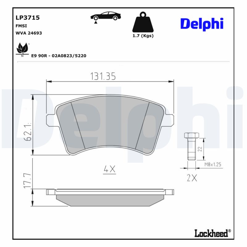 Remblokset Delphi Diesel LP3715