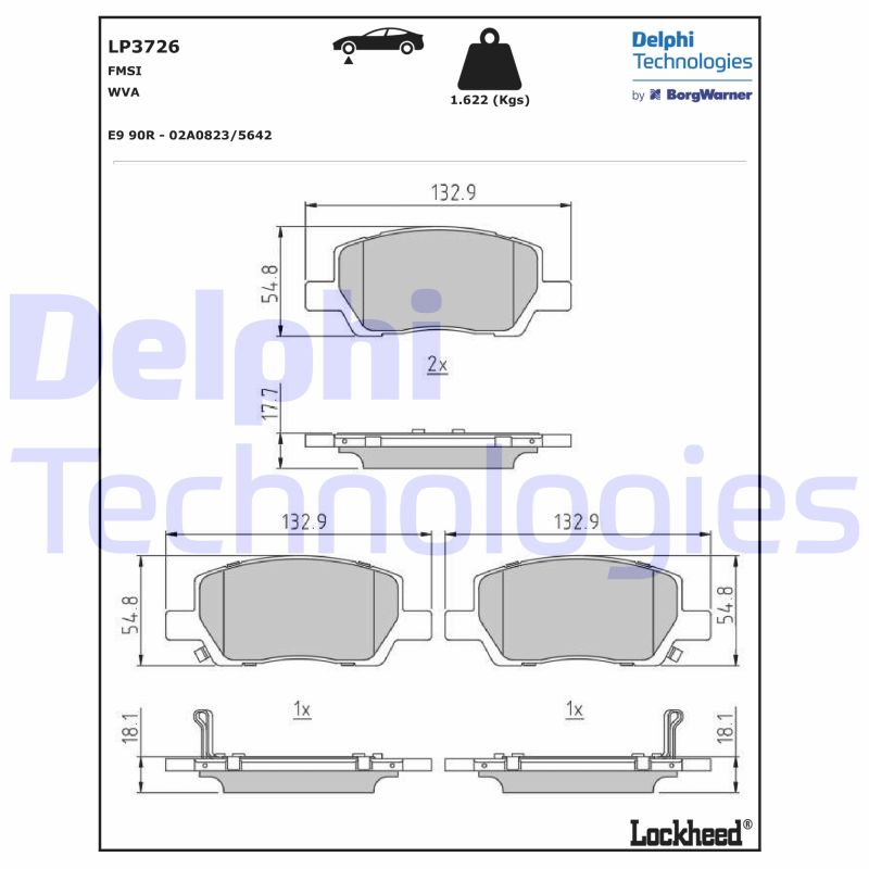 Remblokset Delphi Diesel LP3726