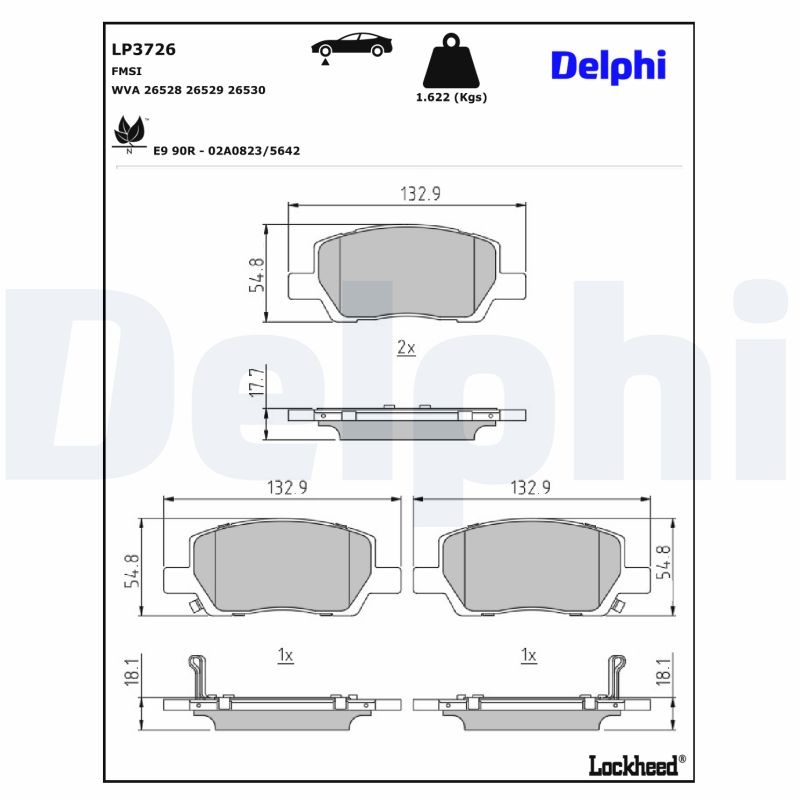 Remblokset Delphi Diesel LP3726