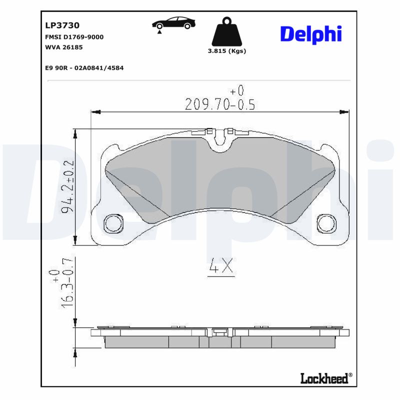 Remblokset Delphi Diesel LP3730