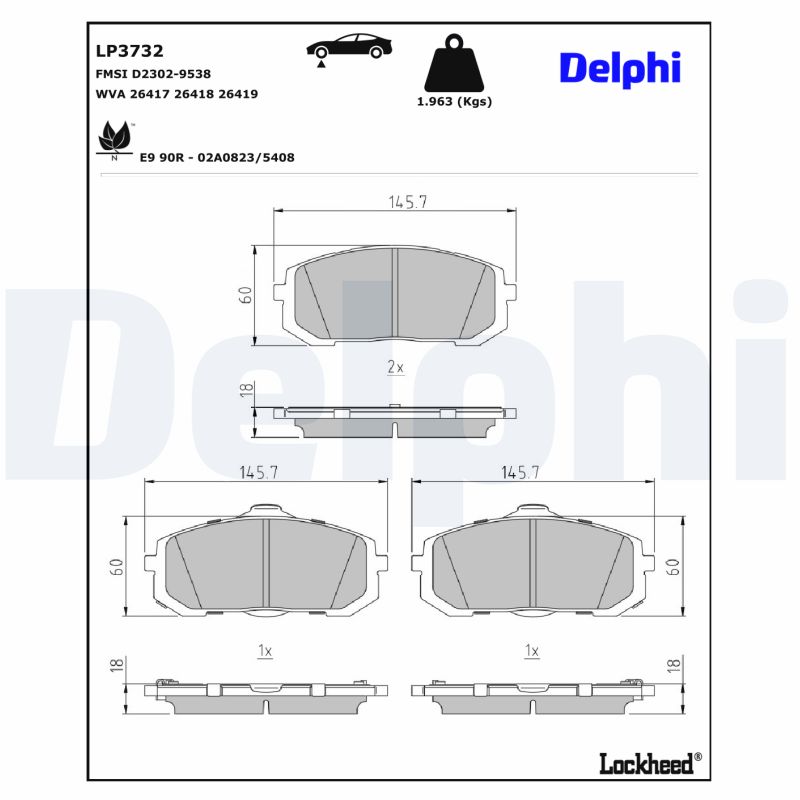 Remblokset Delphi Diesel LP3732