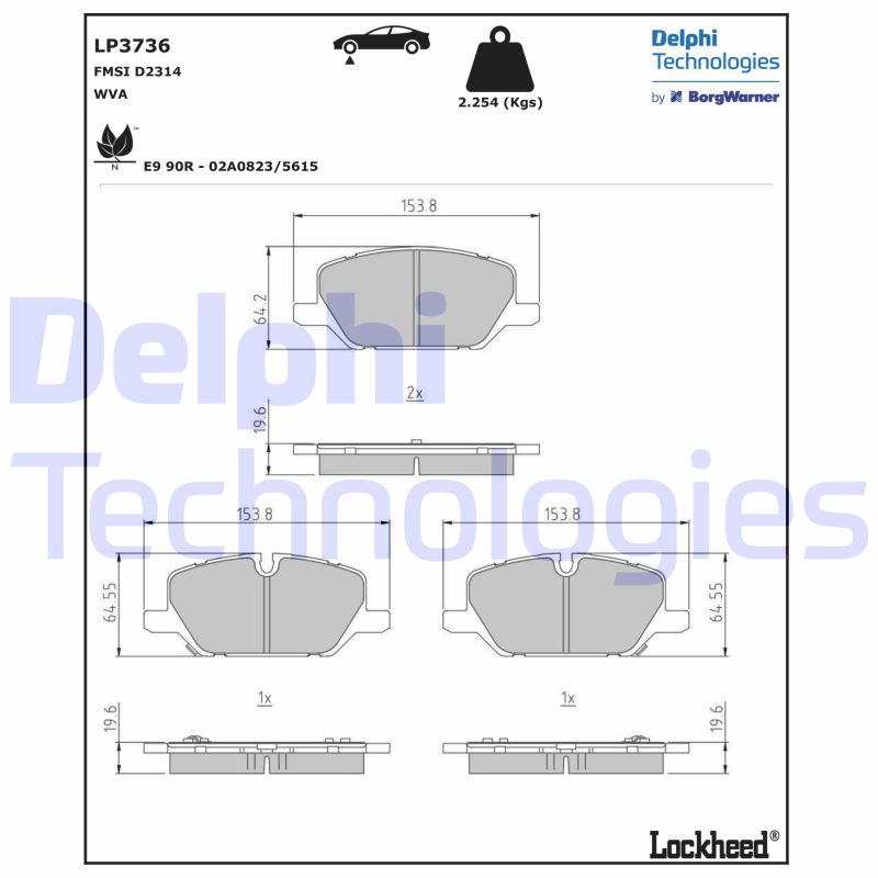 Remblokset Delphi Diesel LP3736