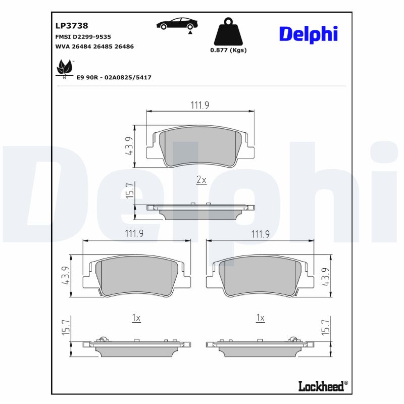 Remblokset Delphi Diesel LP3738