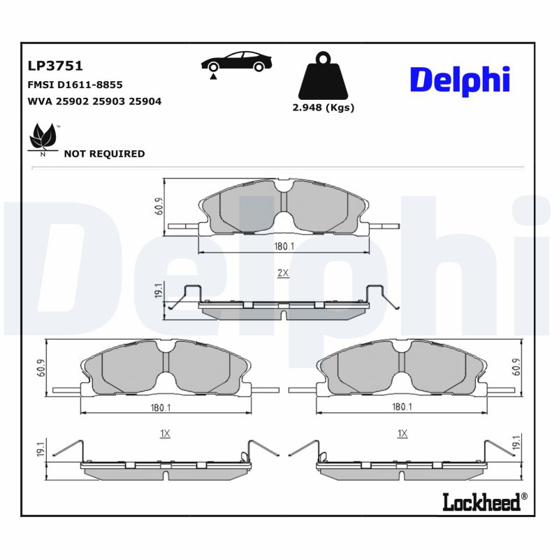 Remblokset Delphi Diesel LP3751