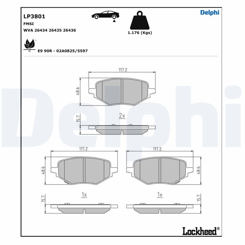 Remblokset Delphi Diesel LP3801