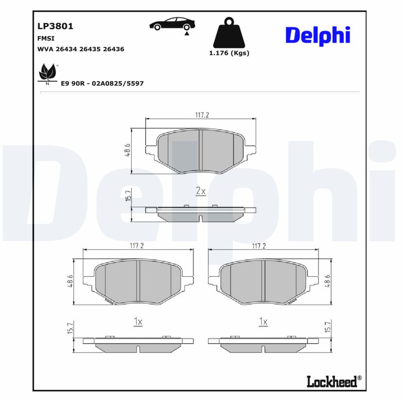 Remblokset Delphi Diesel LP3801