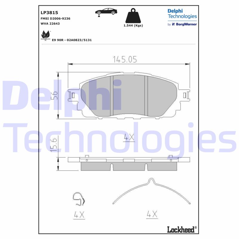 Remblokset Delphi Diesel LP3815