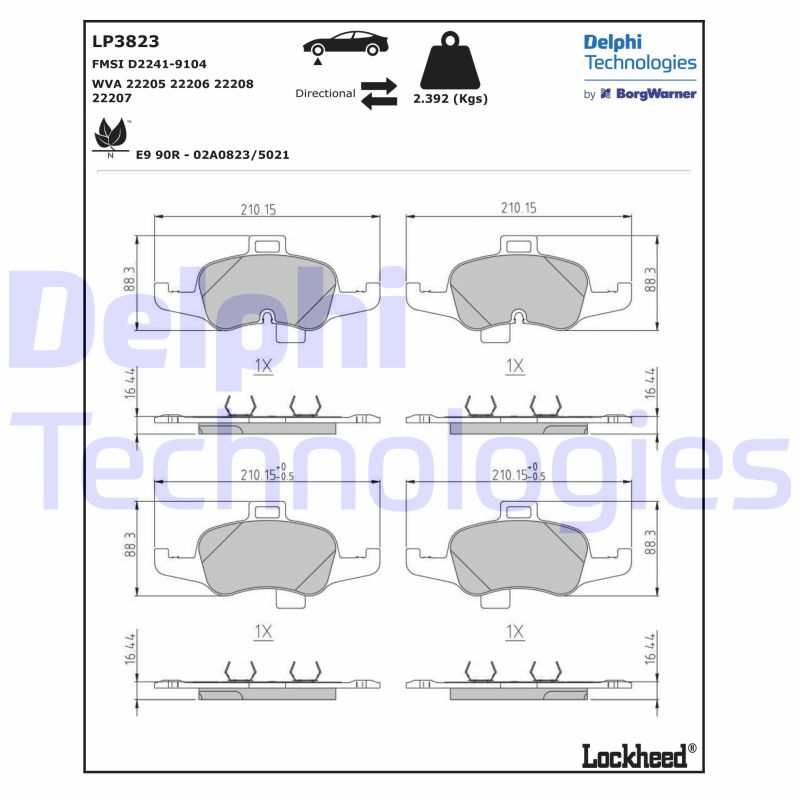 Remblokset Delphi Diesel LP3823