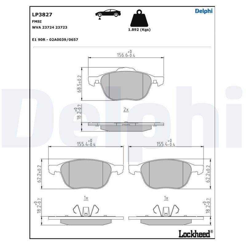 Remblokset Delphi Diesel LP3827