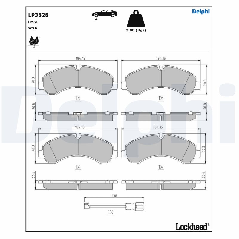 Remblokset Delphi Diesel LP3828