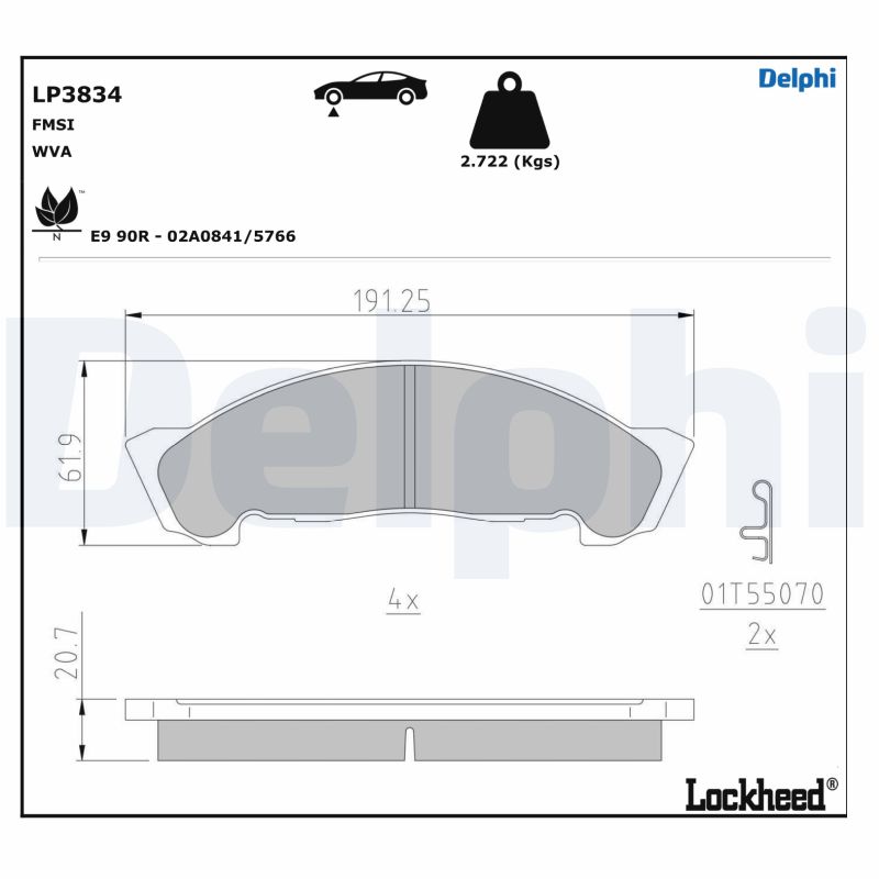Remblokset Delphi Diesel LP3834