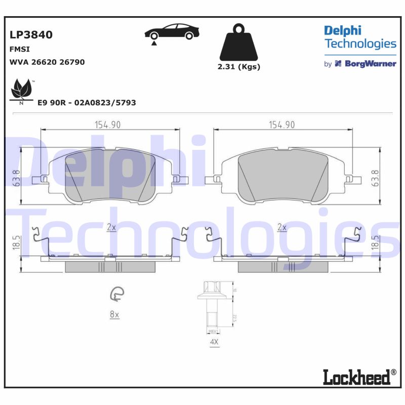 Remblokset Delphi Diesel LP3840