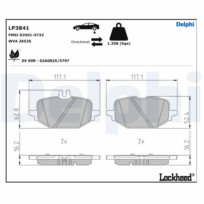 Remblokset Delphi Diesel LP3841