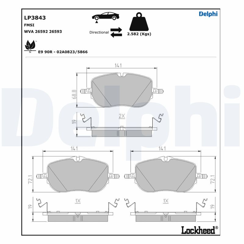 Remblokset Delphi Diesel LP3843