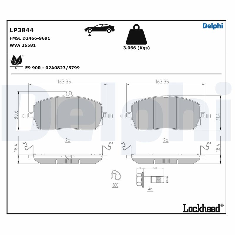 Remblokset Delphi Diesel LP3844