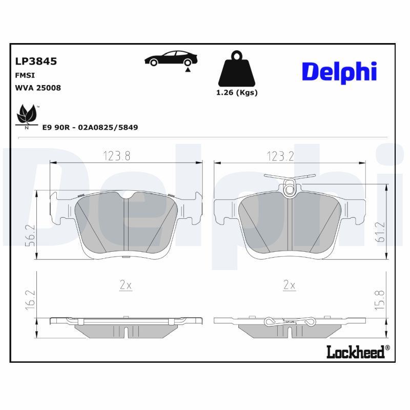 Remblokset Delphi Diesel LP3845