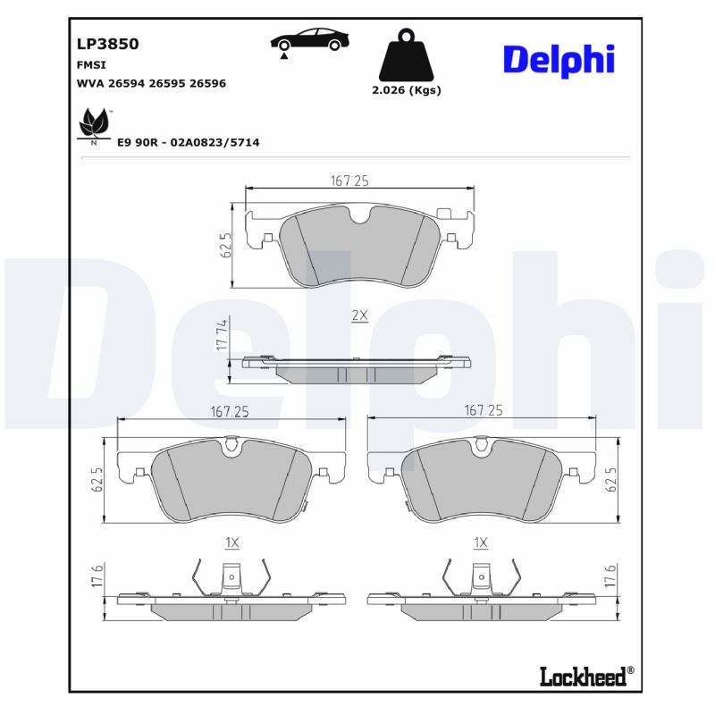 Remblokset Delphi Diesel LP3850