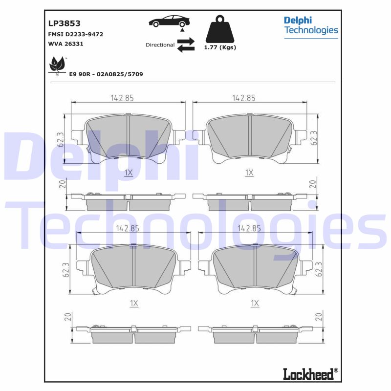 Remblokset Delphi Diesel LP3853