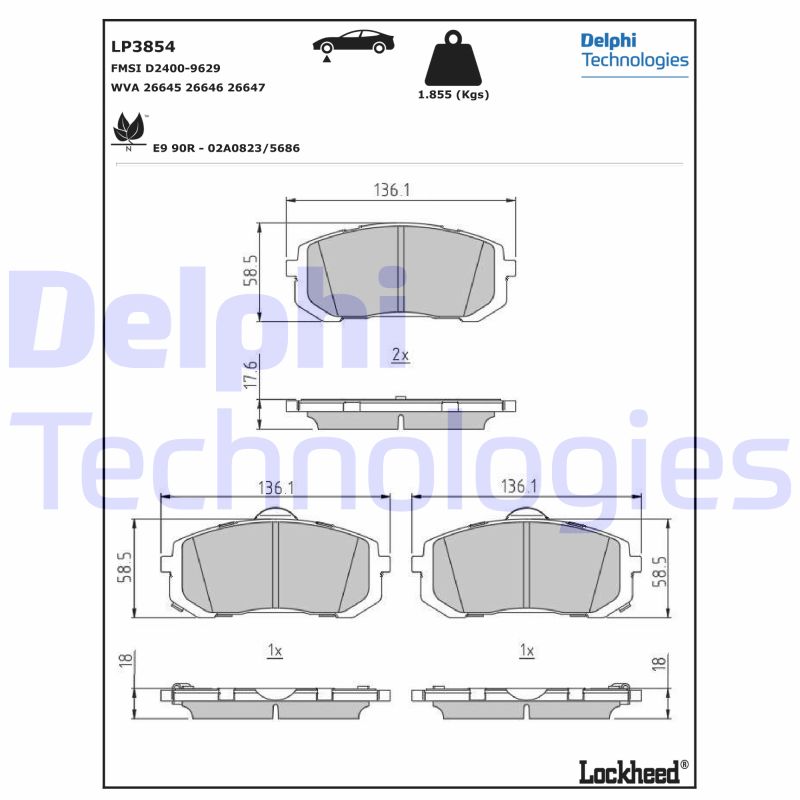 Remblokset Delphi Diesel LP3854