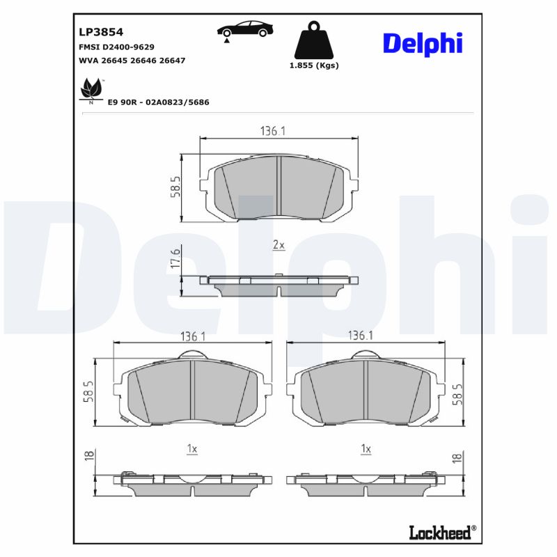 Remblokset Delphi Diesel LP3854