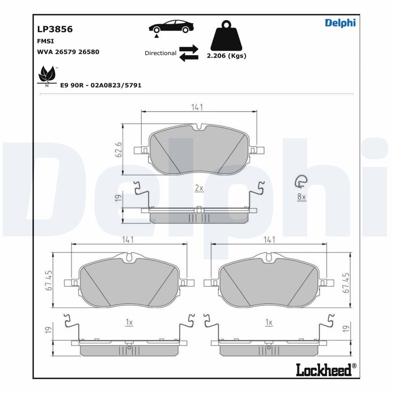 Remblokset Delphi Diesel LP3856