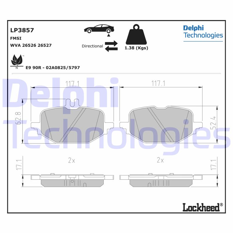 Remblokset Delphi Diesel LP3857