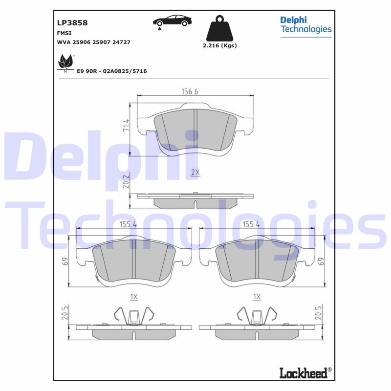 Remblokset Delphi Diesel LP3858