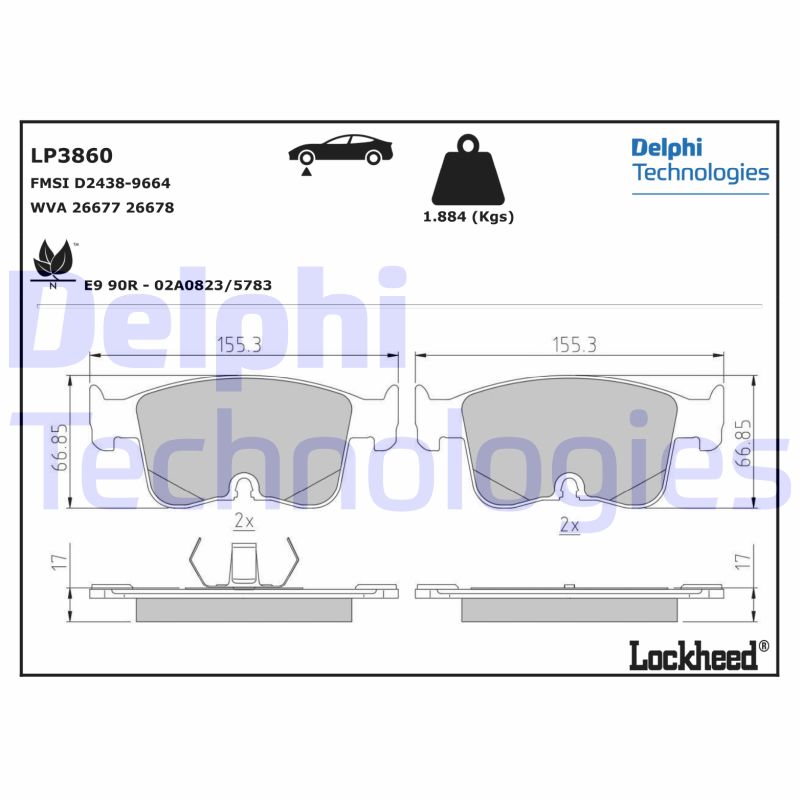 Remblokset Delphi Diesel LP3860