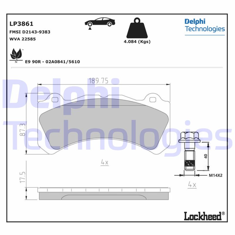 Remblokset Delphi Diesel LP3861
