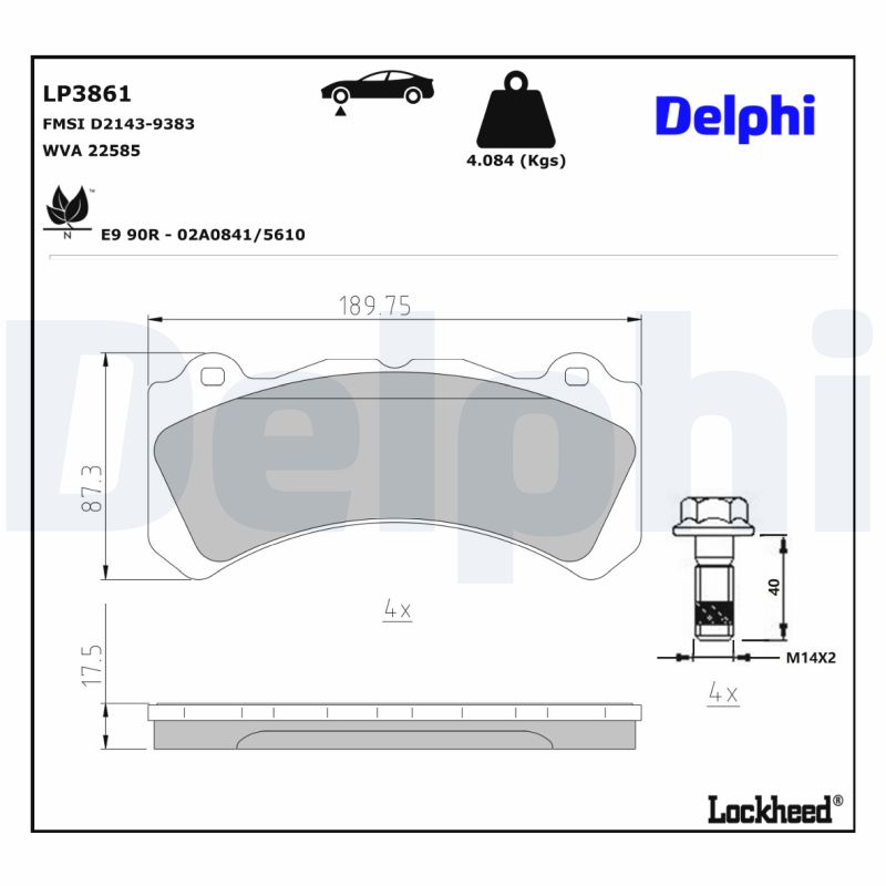 Remblokset Delphi Diesel LP3861