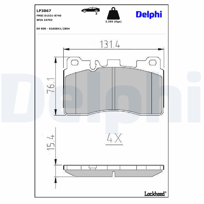 Remblokset Delphi Diesel LP3867