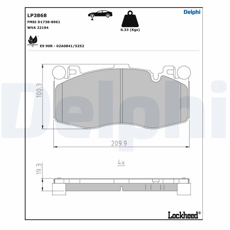 Remblokset Delphi Diesel LP3868