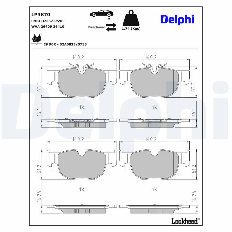 Remblokset Delphi Diesel LP3870