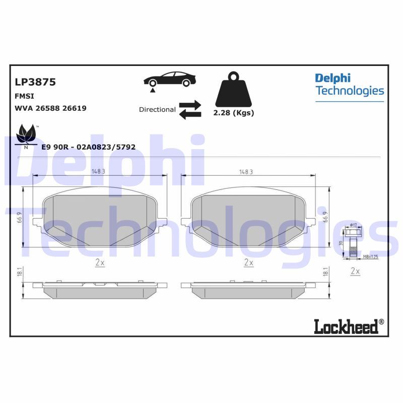 Remblokset Delphi Diesel LP3875