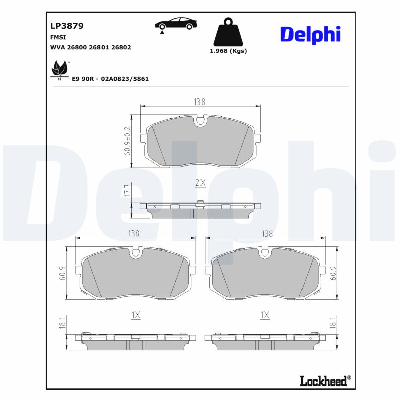 Remblokset Delphi Diesel LP3879